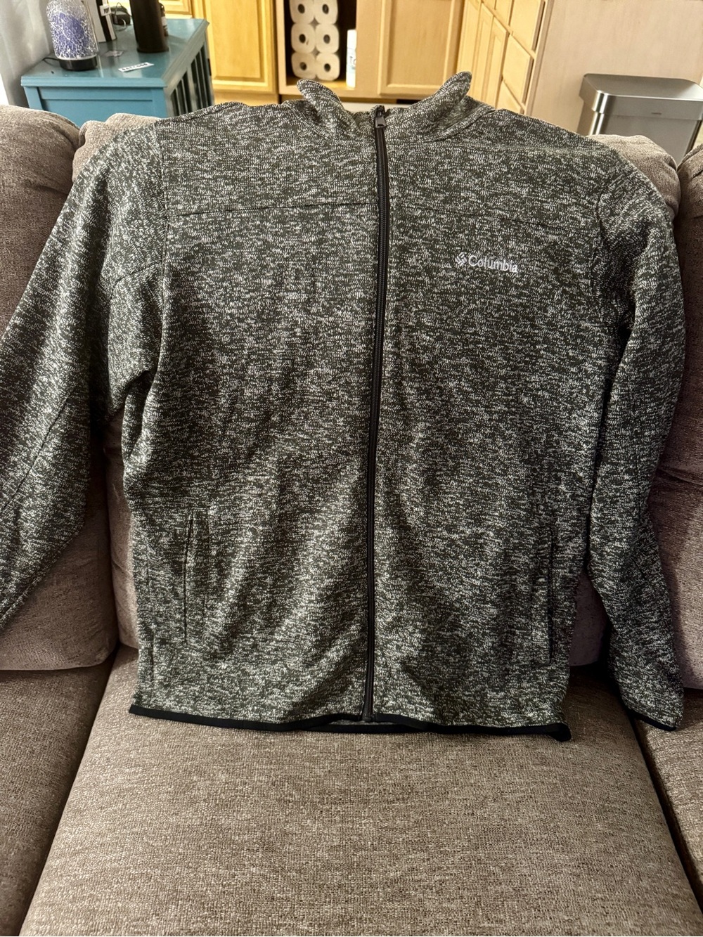 Columbia Men's Heather Charcoal Full-Zip Sweater Jacket
